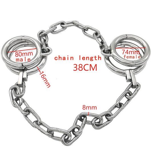 THORN GARDEN™ 1600g stainless steel bdsm handcuffs with chain and free shipping