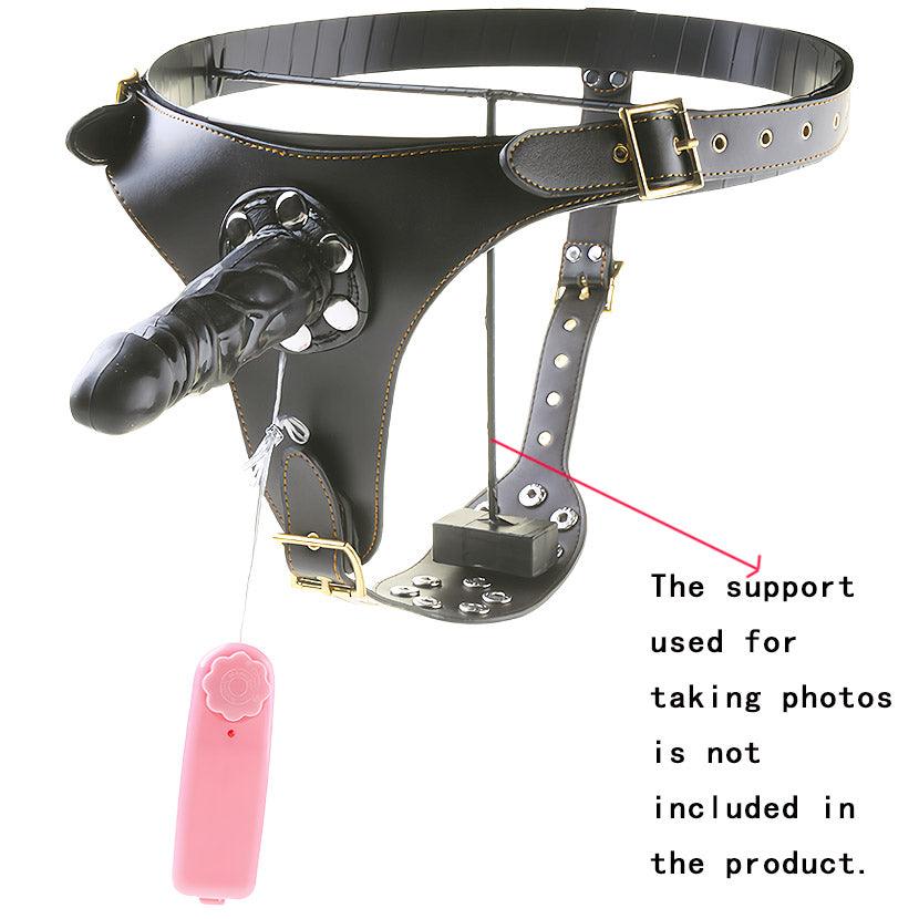 THORN GARDEN™ Detachable vibrating dildo leather pants free shipping