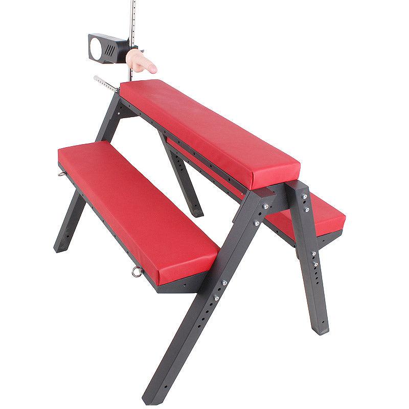 THORN GARDEN™ red leather bdsm horse bench- free shipping