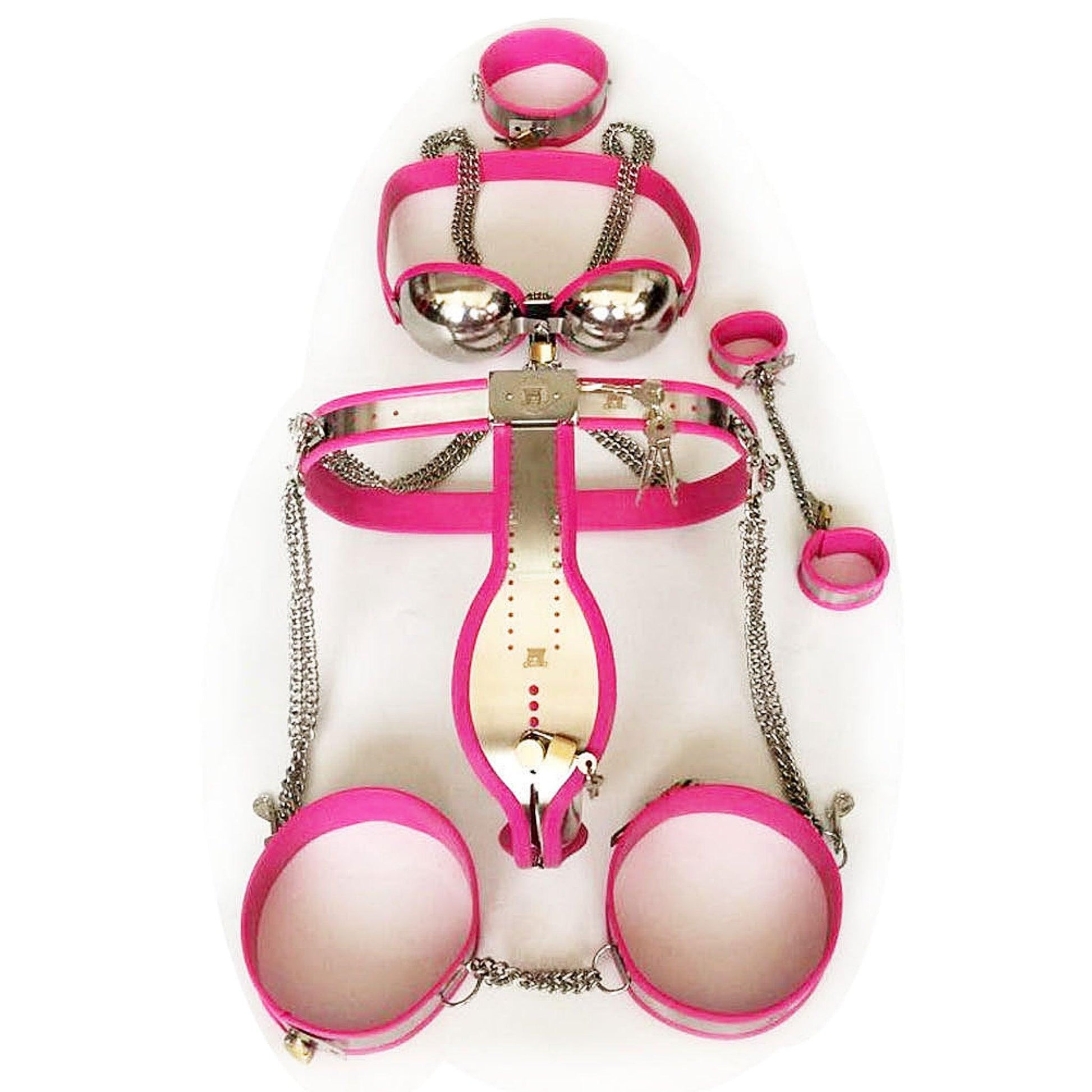 THORN GARDEN™ High-Quality Male Bodysuit Chastity Device with Attached Handcuffs