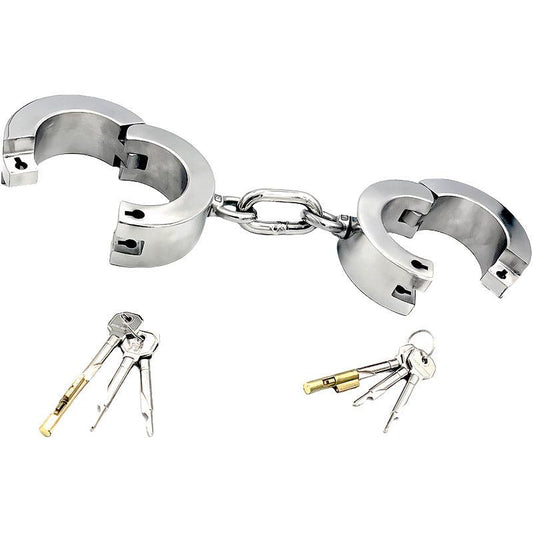 THORN GARDEN™ about 3kg 4cm high Stainless steel key opening handcuffs free shipping