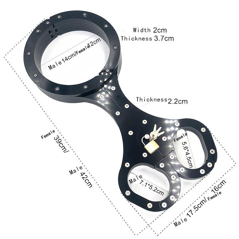 THORN GARDEN™ High-Quality Black Crystal Neck and Wrist Restraint for BDSM Play