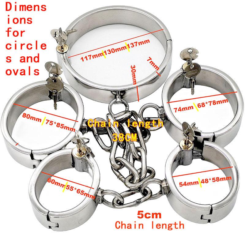 THORN GARDEN™ 2900g bdsm Stainless Steel Shackles Restraint Set and free shipping