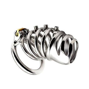 Unleash Passion with Adjustable Screw Attachment Male Chastity Lock