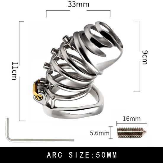 Unleash Passion with Adjustable Screw Attachment Male Chastity Lock