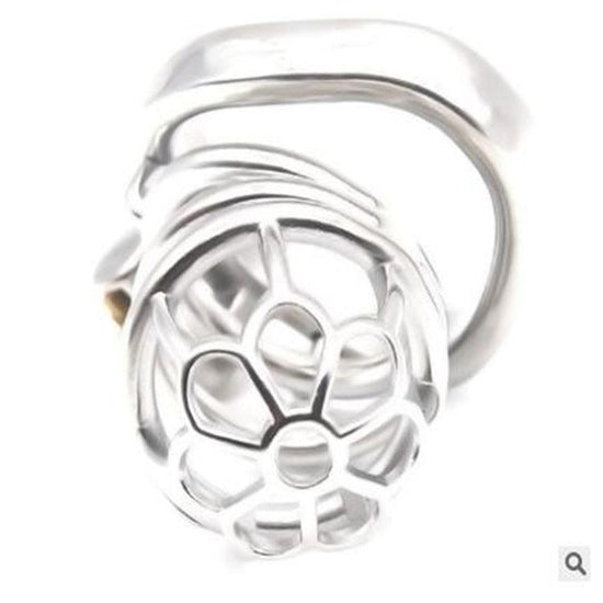 THORN GARDEN™ Stainless Steel Chastity Cage for Men: Plum Blossom Design