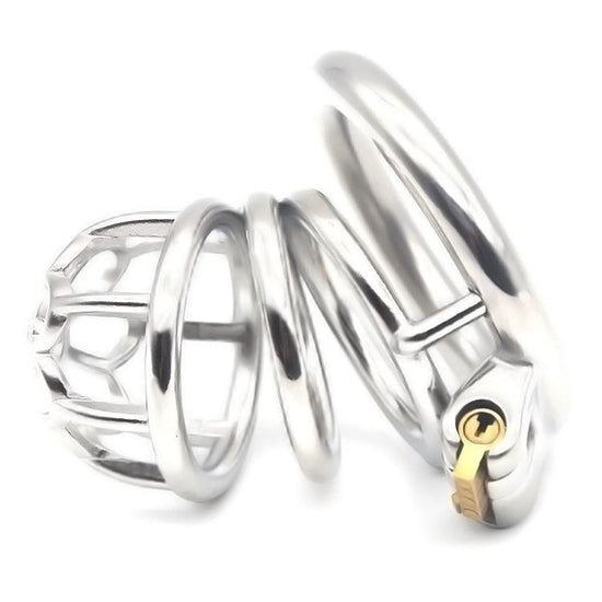 THORN GARDEN™ Stainless Steel Chastity Cage for Men: Plum Blossom Design