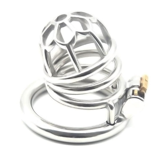 THORN GARDEN™ Stainless Steel Chastity Cage for Men: Plum Blossom Design