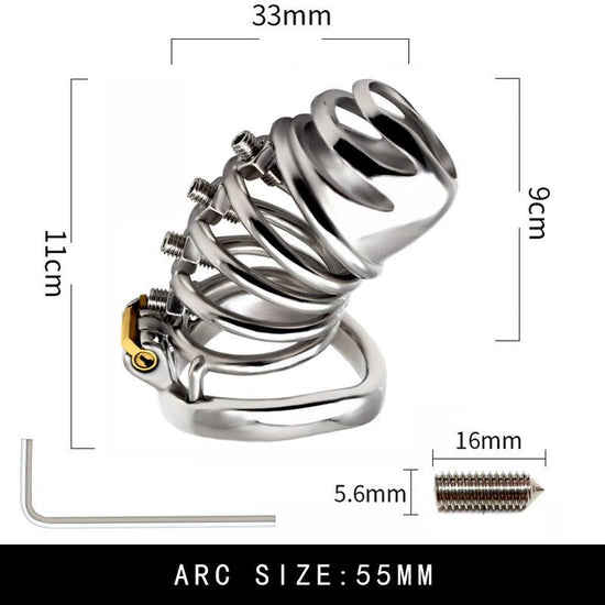 Unleash Passion with Adjustable Screw Attachment Male Chastity Lock