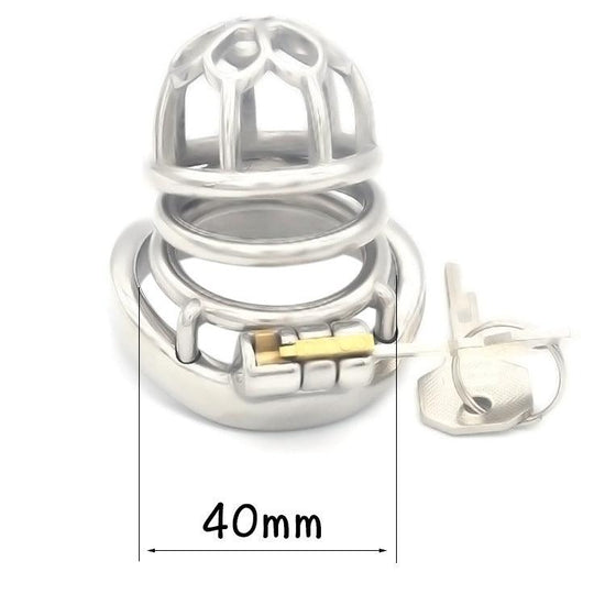 THORN GARDEN™ Stainless Steel Chastity Cage for Men: Plum Blossom Design