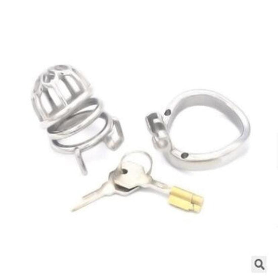 THORN GARDEN™ Stainless Steel Chastity Cage for Men: Plum Blossom Design