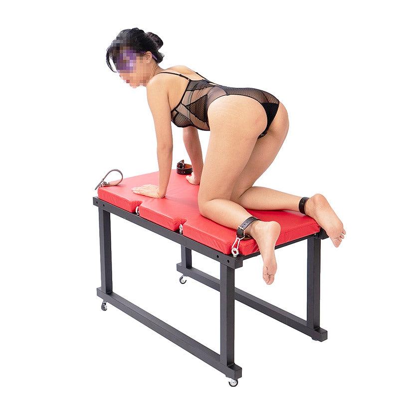 THORN GARDEN™ red leather movable bdsm bed - free shipping