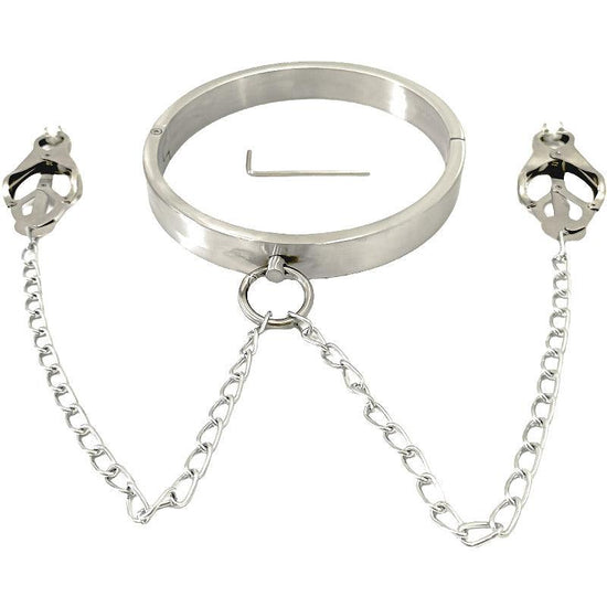THORN GARDEN™ 1.2kg 4cm high Stainless steel collar nipple clamp set and free shipping