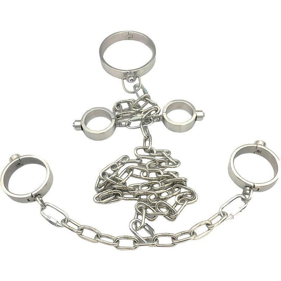 THORN GARDEN™ 3200g 2.5cm heigh Stainless Steel Hand, Foot and Neck Restraint Set