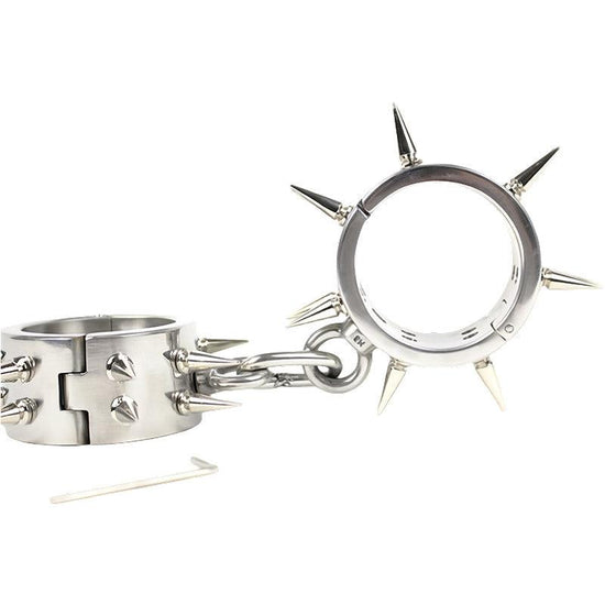 THORN GARDEN™ about 1.2kg 4cm high Stainless steel barbed handcuffs with free shipping