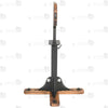 Side profile of wooden stockade stand showing vertical steel post and base support gussets