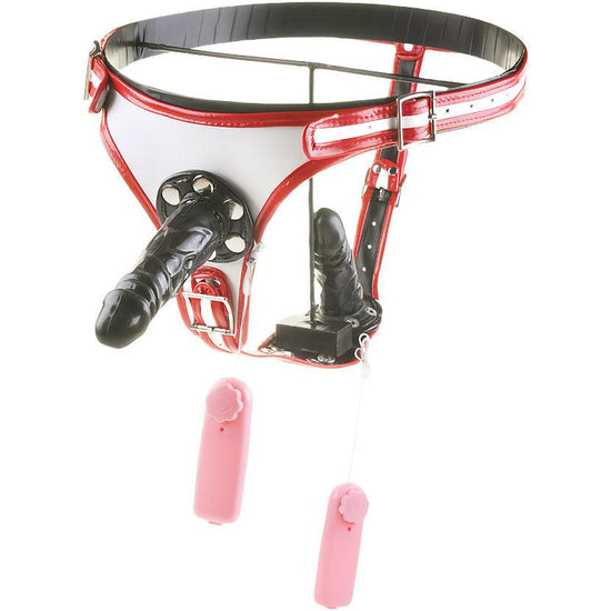 THORN GARDEN™ Detachable vibrating dildo leather pants free shipping