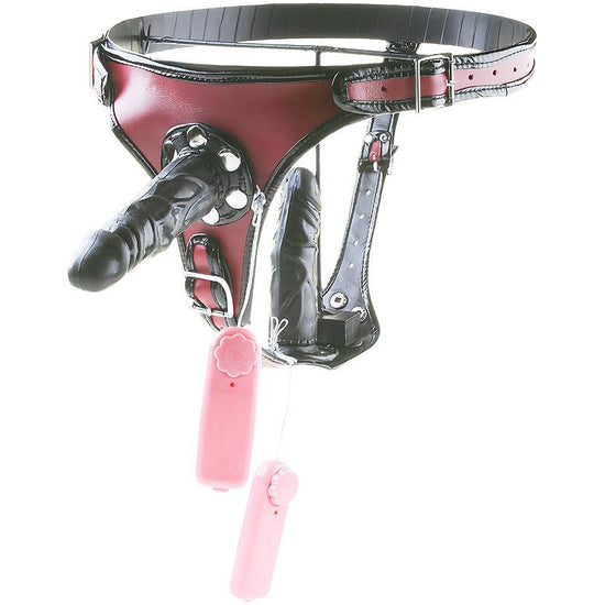 THORN GARDEN™ Detachable vibrating dildo leather pants free shipping