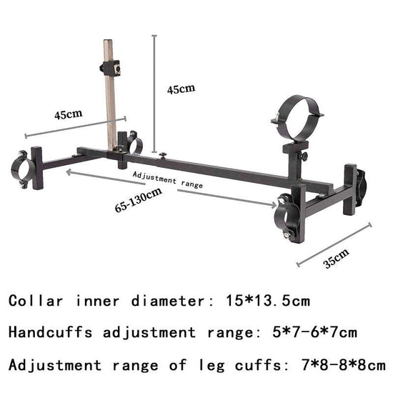 THORN GARDEN™ Doggy-Style Four-Limb Bondage rack with metal cuffs - free shipping