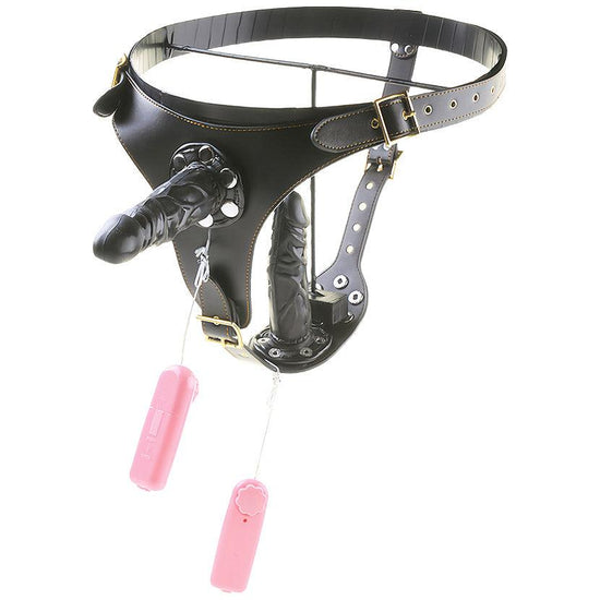 THORN GARDEN™ Detachable vibrating dildo leather pants free shipping