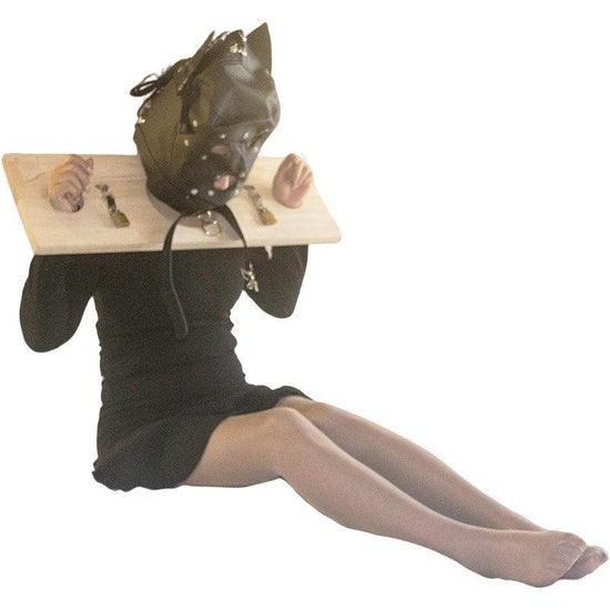 THORN GARDEN™ Wooden Bondage Wooden shackle integrated with hand and neck