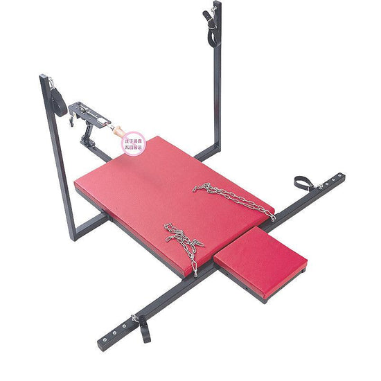THORN GARDEN™ red leather bdsm bondage chair with sex machine and free shipping