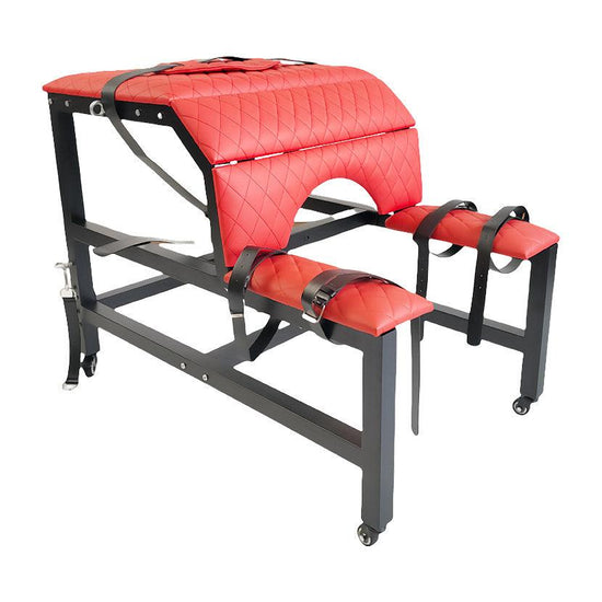 THORN GARDEN™ bdsm red leather spanking bench with wheels free shipping