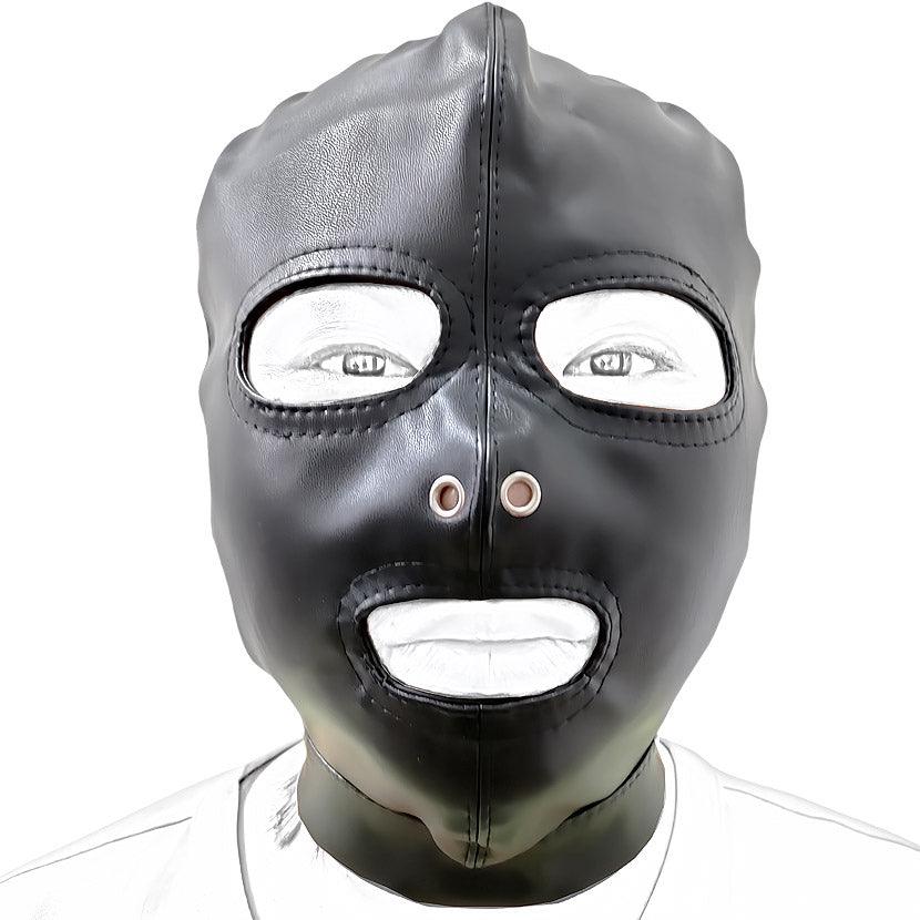 THORN GARDEN™ bondage Open Mouth and eye leather Hood free shipping
