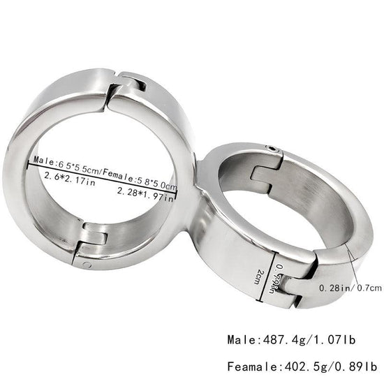 THORN GARDEN™ about 0.5kg 2cm high Stainless steel screw lock 8 shape handcuffs