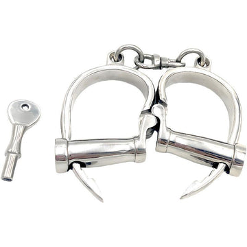 THORN GARDEN™ 0.6kg Stainless steel horseshoe shaped handcuffs with free shipping