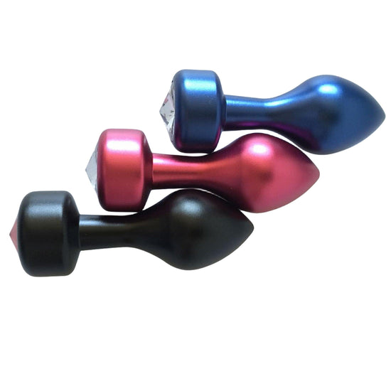 THORN GARDEN™ Colorful Stainless Steel Anal Plugs - 304 Non-Rust Material, 2.8cm Diameter, 8.1cm Insertable Length, Available in Red, Black, Blue Options
