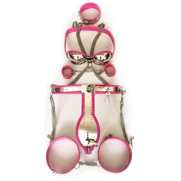 THORN GARDEN™ High-Quality Male Bodysuit Chastity Device with Attached Handcuffs