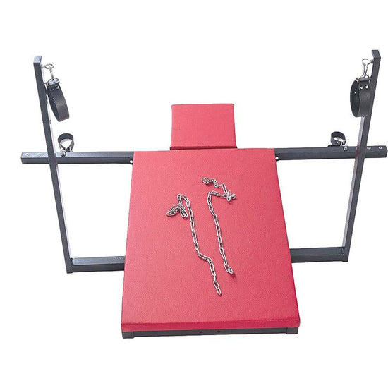 THORN GARDEN™ red leather bdsm bondage chair with sex machine and free shipping