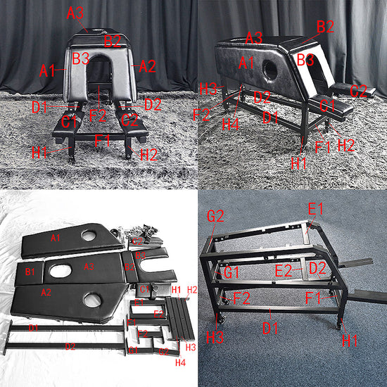 THORN GARDEN™ thick mat black leather spanking bench - Free shipping