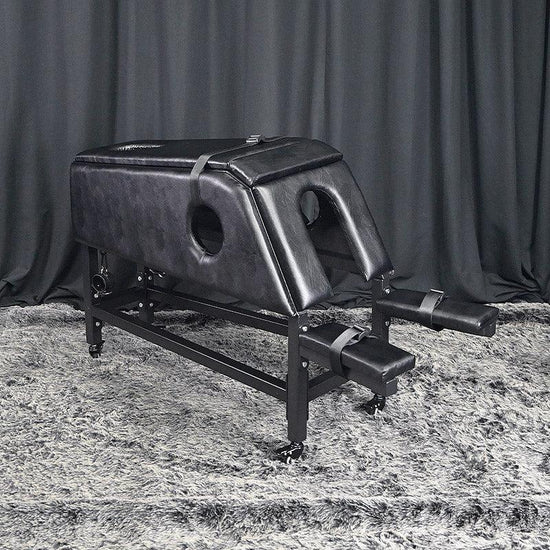 THORN GARDEN™ thick mat black leather spanking bench - Free shipping