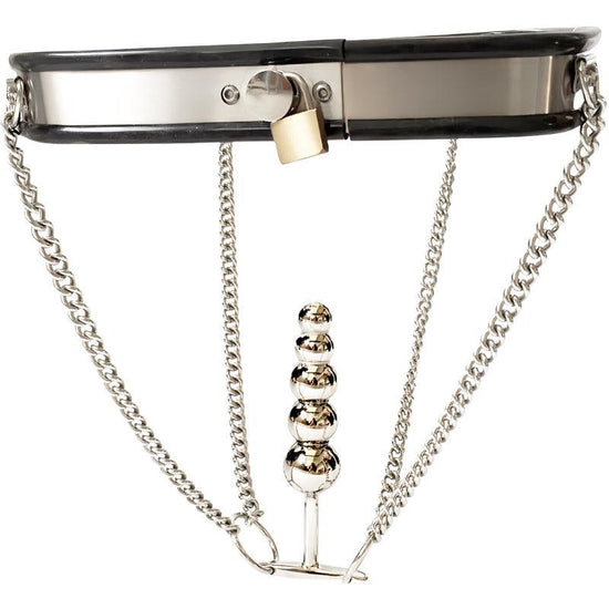 THORN GARDEN™ Black female invisible vaginal plug stainless steel chastity belt