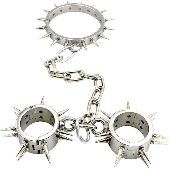 THORN GARDEN™ about 2500g 2.2cm heigh Hand and neck integrated spiked restraint shackles free shipping