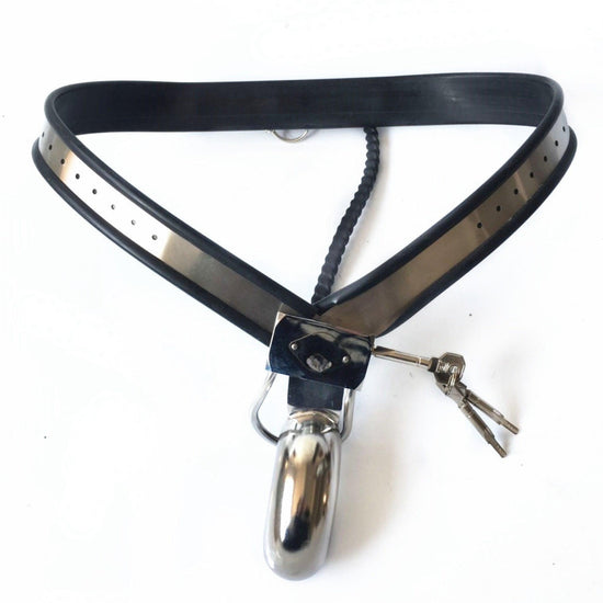 THORN GARDEN™ BDSM Stainless Steel Y-Type Male Chastity Device- Adjustable Waist Size