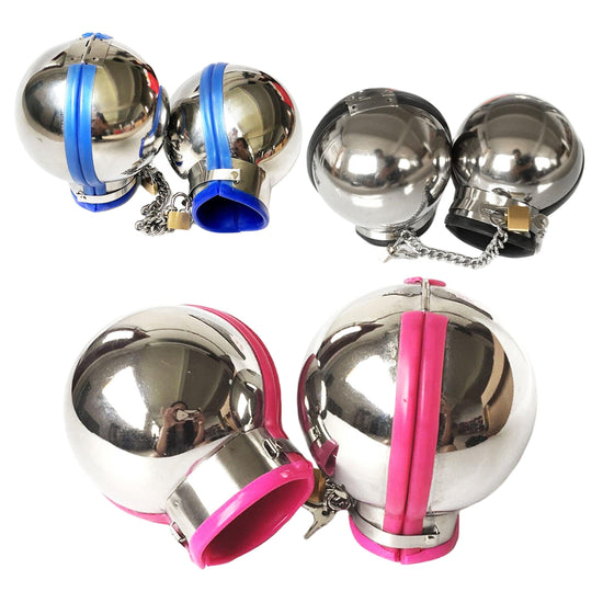 THORN GARDEN™ Exclusive Stainless Steel Silicone Ball Handcuffs for BDSM Participants