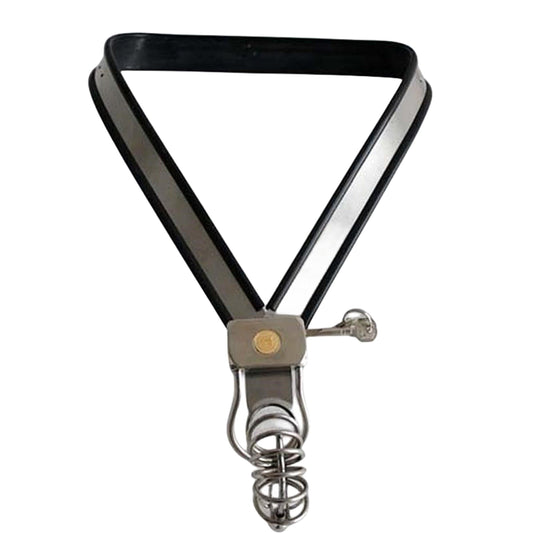 THORN GARDEN™ High-Quality Stainless Steel Y-Type Male Chastity Device with 9 cm Cock Cage and Adjustable Waistband