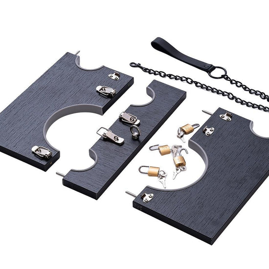 THORN GARDEN™ Discover the Mysteries of BDSM with Ancient Black Wooden Shackles