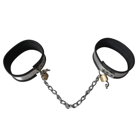 THORN GARDEN™ High-Quality Stainless Steel Ankle Cuffs with Chain Attachment for BDSM Play