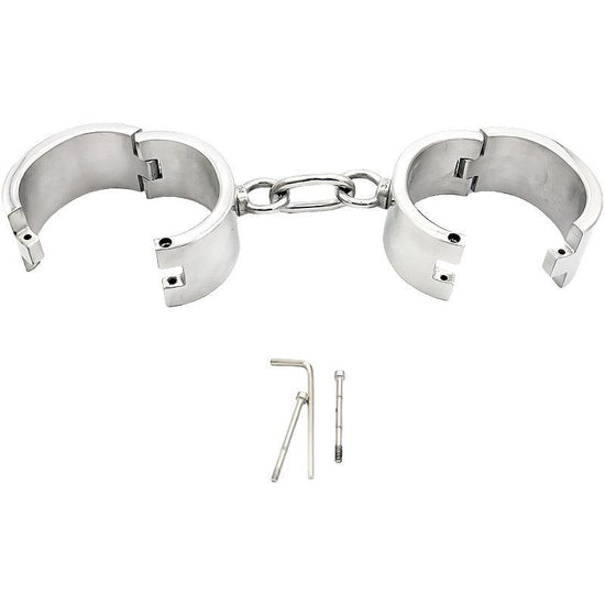 THORN GARDEN™ about 1kg 4cm high Stainless steel screw lock handcuffs with free shipping