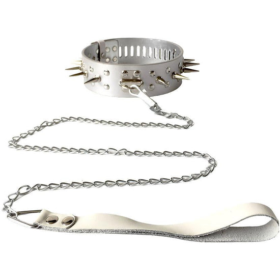 THORN GARDEN™ Spiked Leather Leash Slave Collar free shipping