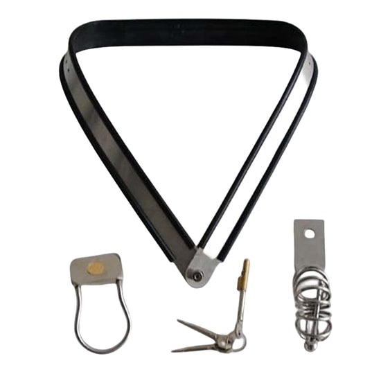 THORN GARDEN™ High-Quality Stainless Steel Y-Type Male Chastity Device with 9 cm Cock Cage and Adjustable Waistband