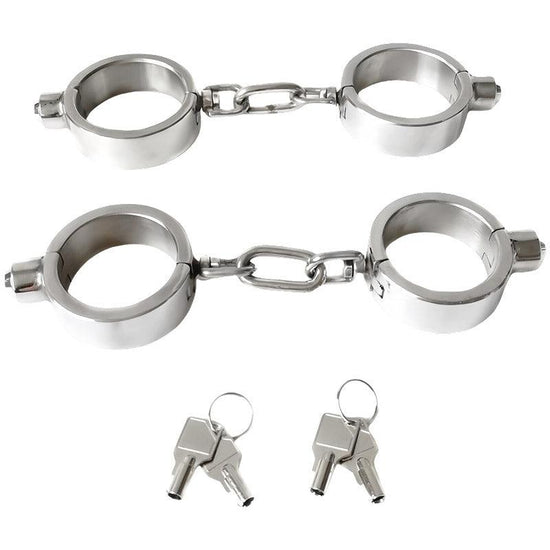 THORN GARDEN™ about 0.6kg 2.5cm heigh Stainless steel push lock handcuffs with free shipping