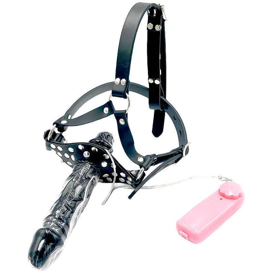 THORN GARDEN™ Double-ended vibrating silicone dildo mouth gag with free shipping