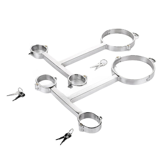 THORN GARDEN™ T-Shaped Bondage Collar: Professional Stainless Steel Hand and Neck