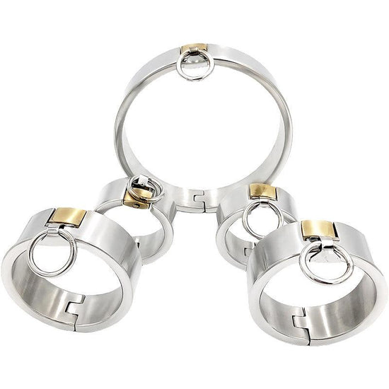 THORN GARDEN™ about 3600g 3cm heigh Stainless Steel Hand, Foot and Neck Restraint Set