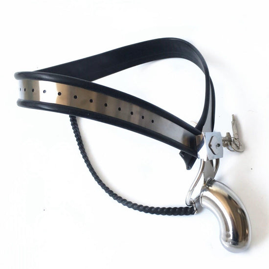 THORN GARDEN™ BDSM Stainless Steel Y-Type Male Chastity Device- Adjustable Waist Size